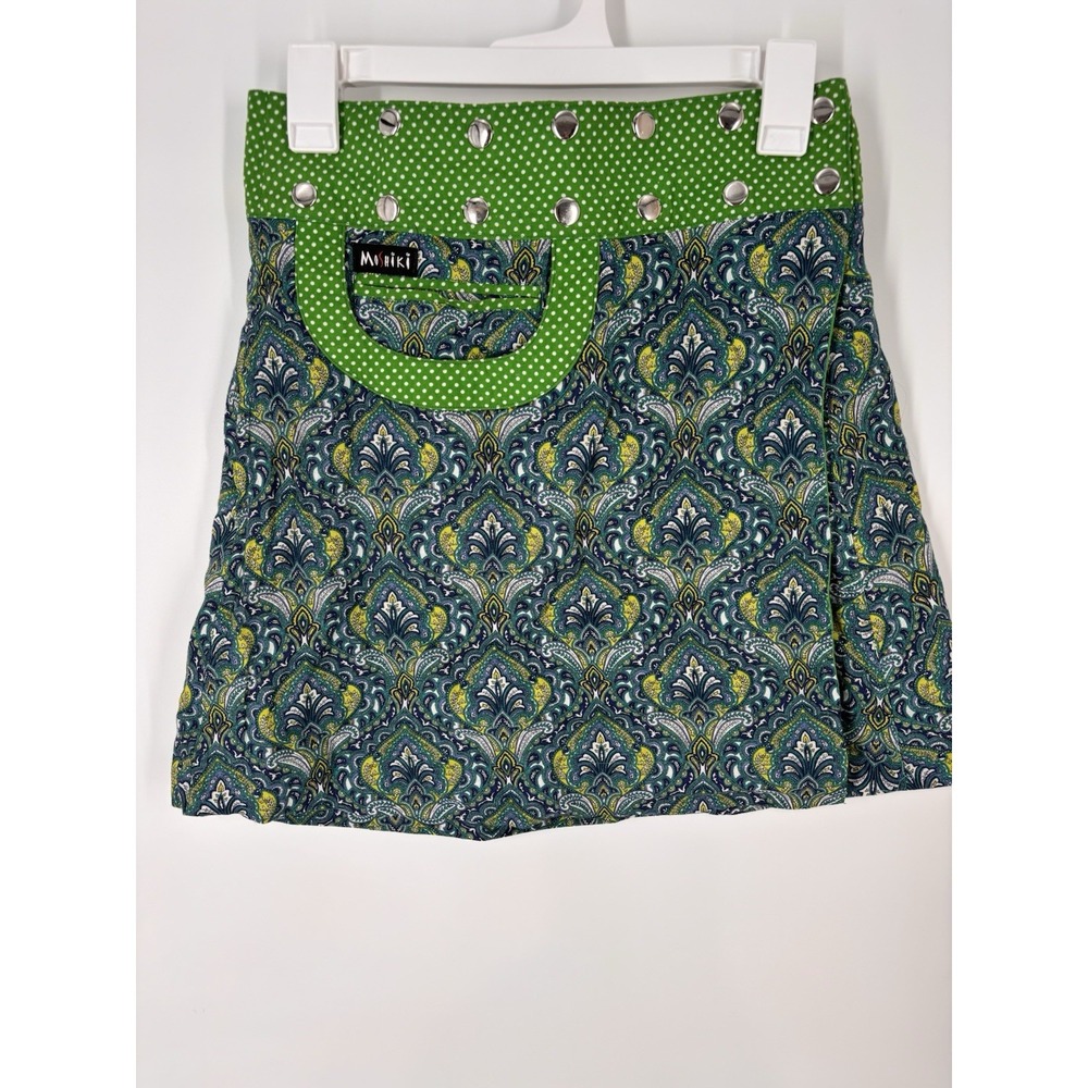 Moshiki Hot Cookie Wrap Skirt Reversible Adjustable Colorful Unique Boho Indie‎